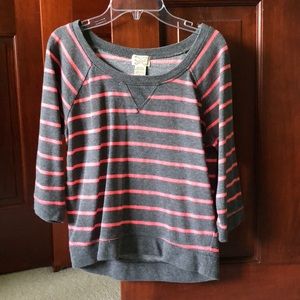 Gray and pink striped shirt